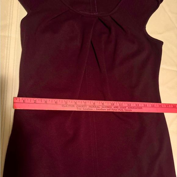 🍆SPENSE🍆 RUCHED CHEST RIBED SHOULDER ZIP CAP SLEEVE BACK SLIT SHEATH DRESS NWT - Picture 14 of 15